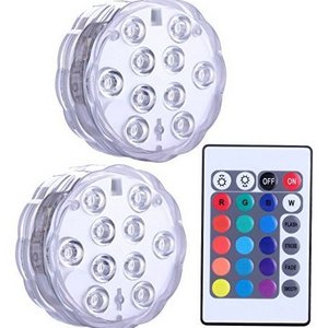 Hot sale LED Submersible Lights Battery Operated RGB changing underwater light with Remote Control Waterproof for swimming pool