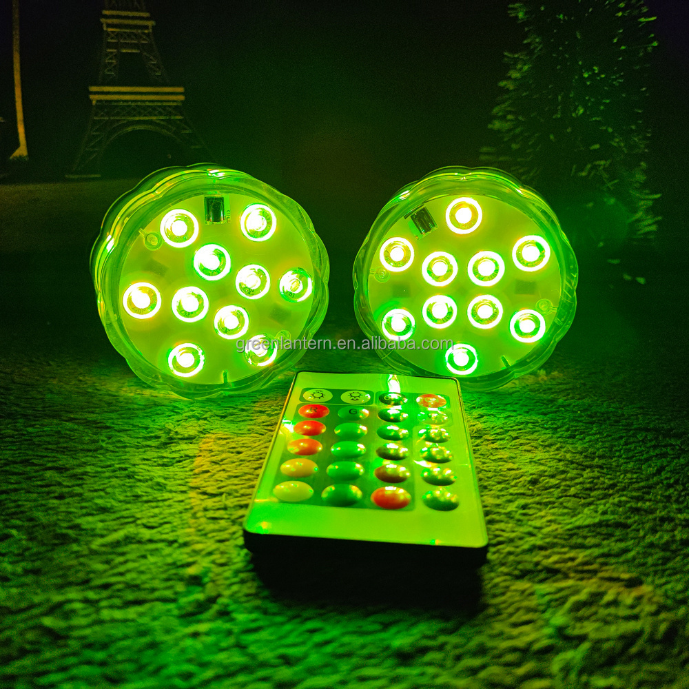 1/2/4 Pack 1200mAh Rechargeable Battery Powered 10 RGB LED Submersible Light Remote Control Waterproof Wedding Party Tea Light