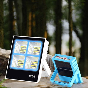 2 in 1 Solar Powered / USB Rechargeable LED Work Light Portable solar Floodlight Super Bright Camping Lamp for outdoor emergency