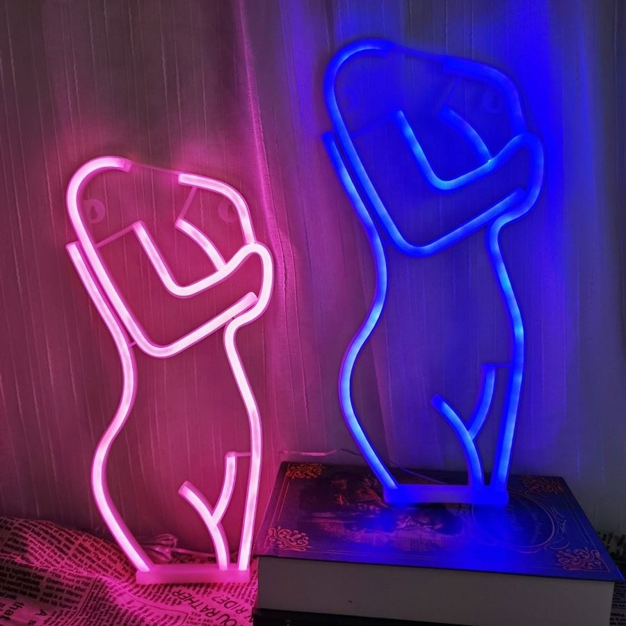 Sexy Woman Body Neon Sign Lights Room Wall Decor Hanging Art Naked Girls LED Neon Lights  Atmosphere LED Neon Electronic Sign