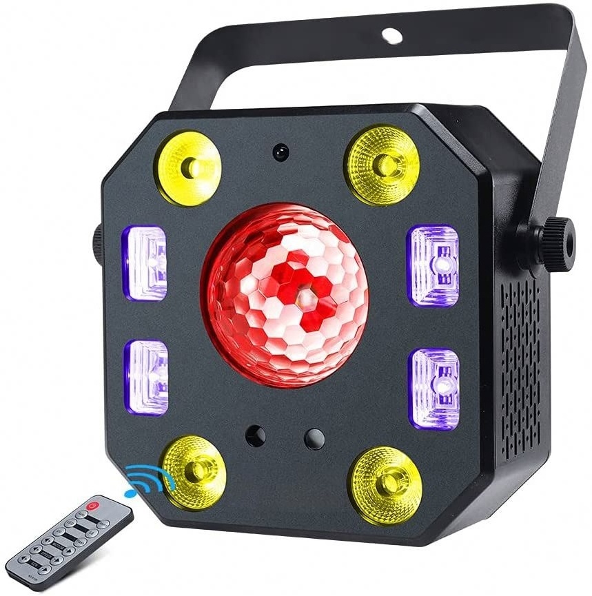 Super Bright 5 In 1 Magic Ball Led Par Strobe Light Uv Effect Remote Dmx Control Wedding Church Dj Disco Party Ball Laser Light