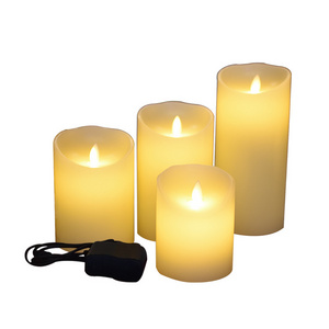 D3" H4" 5" 6" led pillar Candles Rechargeable Flameless Flickering Paraffin Wax candle lights With Moving flame for Wedding Xmas