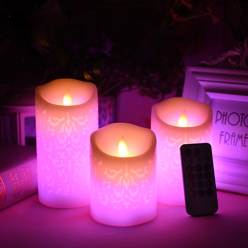 Electronic Flameless Candles Night Light color changing RGB LED Wax Candle With Remote For Christmas Wedding Birthday party