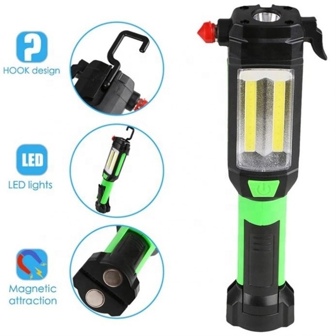 Portable USB Charging 2 Modes LED Torch Flashlight Car Emergency Escape Tool Lights Camping Lamp Magnetic LED Work Light