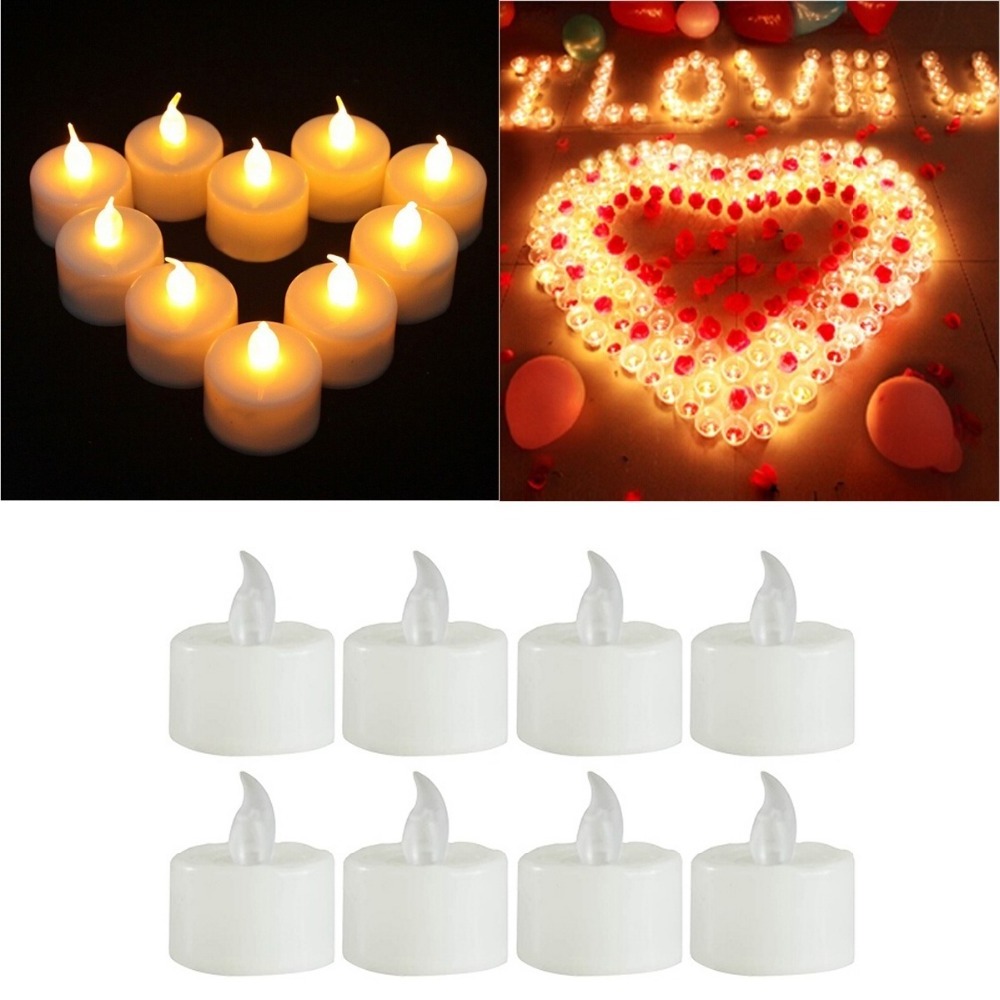 Wholesale Mini Plastic Flameless Candles lights Battery Operated Colorful Flickering Electric LED tea lights for Indoor Wedding