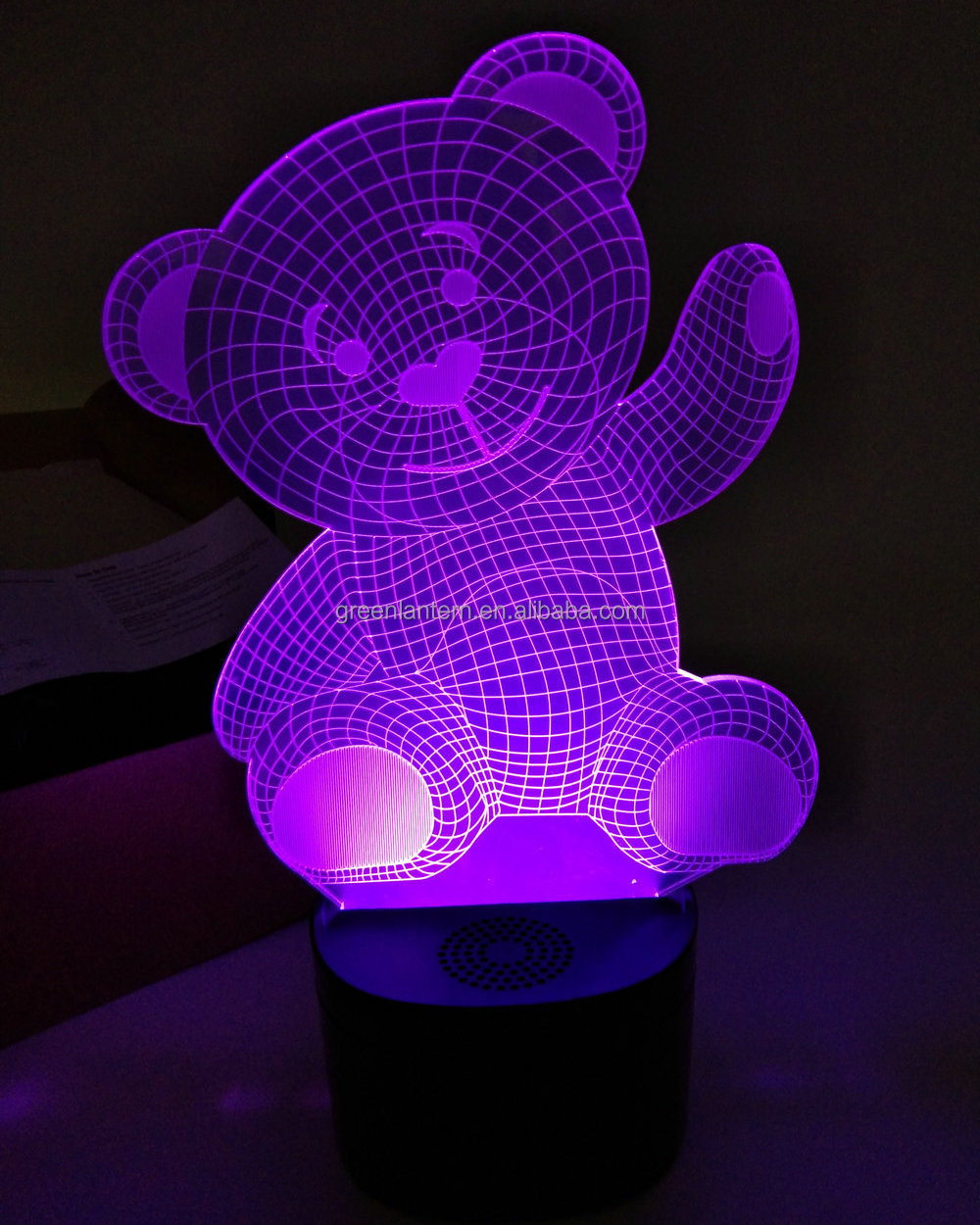 3D Music Lamp LED Night Light Speaker Base 3D Visual Illusion Lamp Wedding Party Baby Shower Return Gifts