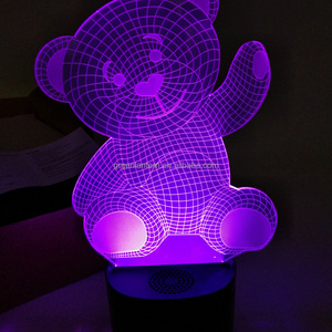 3D Music Lamp LED Night Light Speaker Base 3D Visual Illusion Lamp Wedding Party Baby Shower Return Gifts