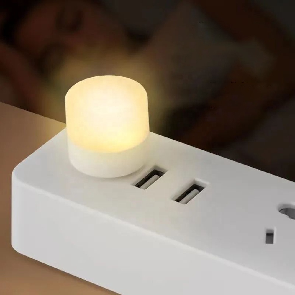 Portable Mini LED Bulb Plug-in USB LED Night Light Warm White Flexible Ambient Light for Bedroom Reading Hallway Car