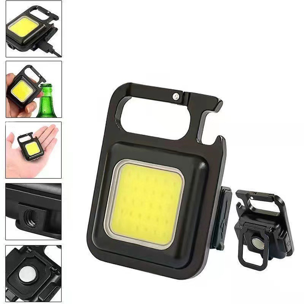 Multifunctional Mini Portable LED COB Camping Pocket Flashlight Rechargeable Side Torch COB Light With Hook Lock