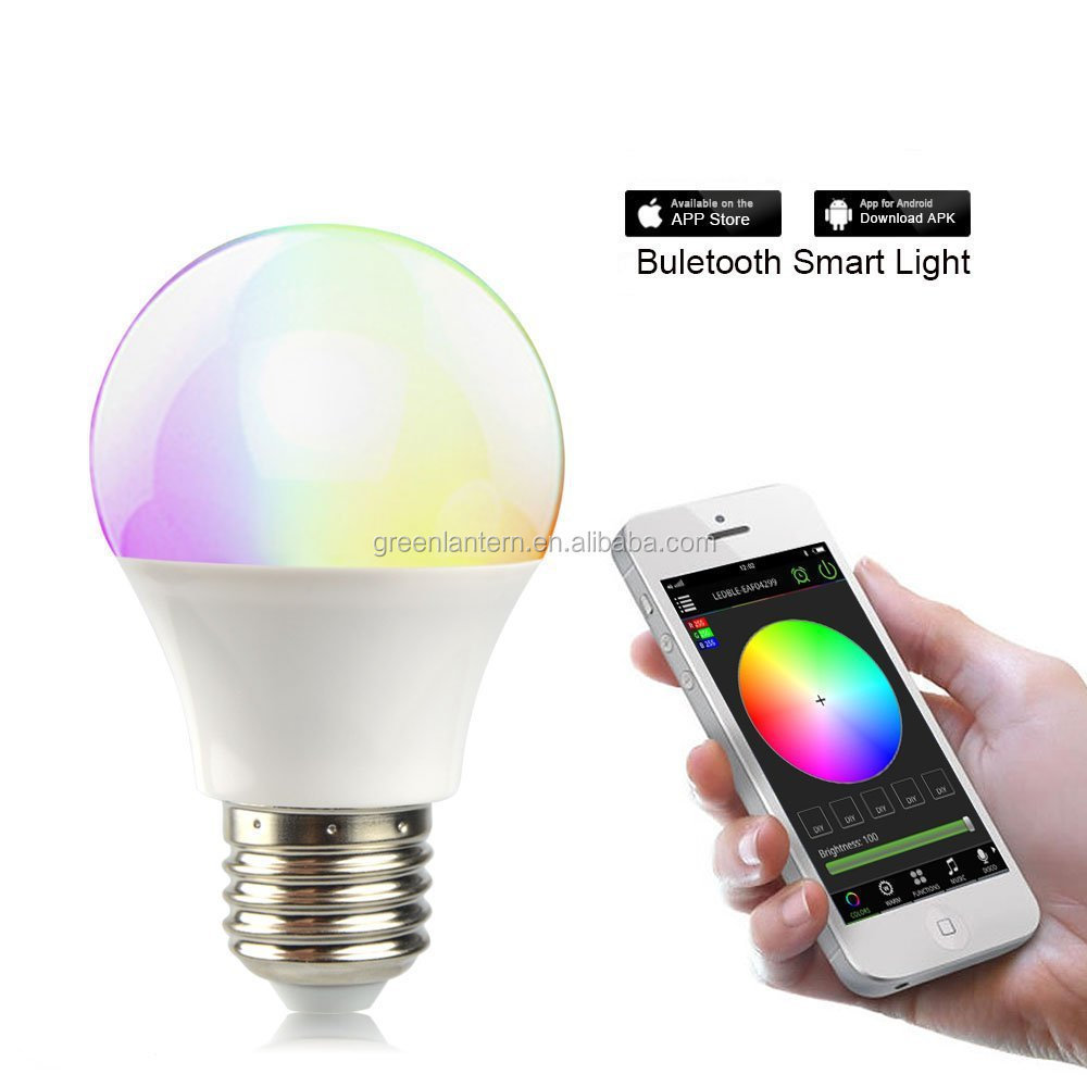 LED Bulb E27 RGBW 4.5W Smart LED Light Bulb Timer Smartphone Controlled Dimmable Color changeable bulb