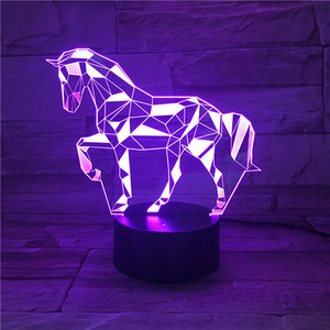 Amazing Customized Color Changing Lucky Unicorn Design lamp 3D Visual LED Night Light