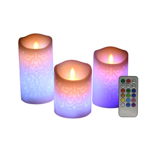 Electronic Flameless Candles Night Light color changing RGB LED Wax Candle With Remote For Christmas Wedding Birthday party