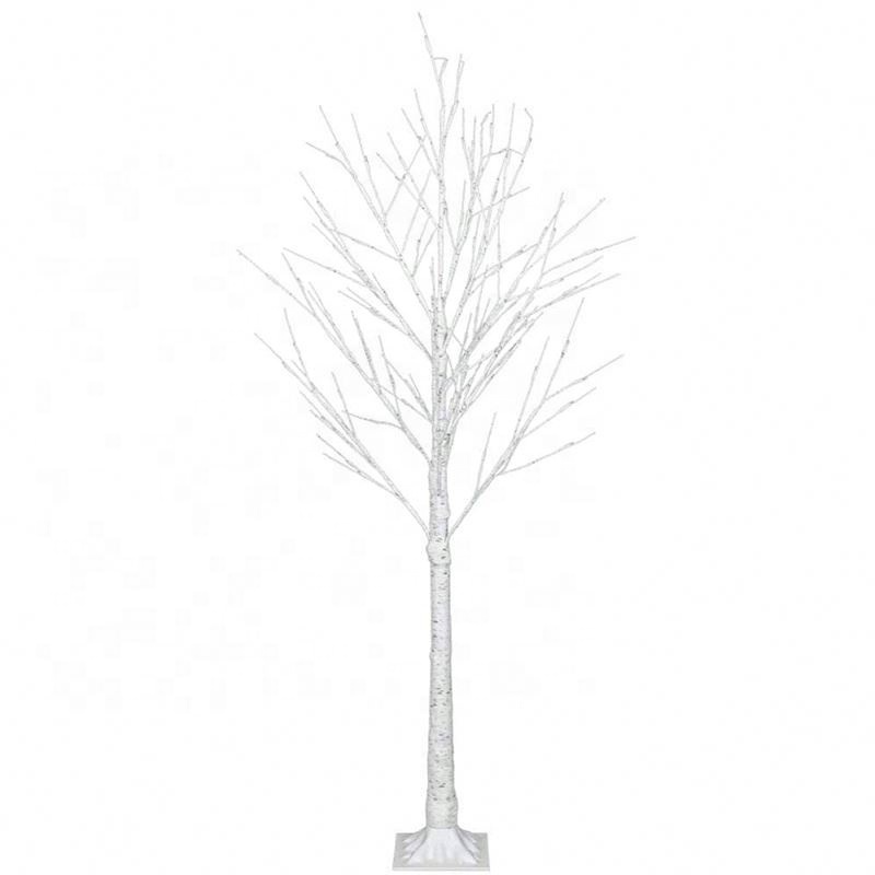 Prelit Birch Tree 48 LEDs Light Silver Twig Warm White White Branches (4 Feet) Home Festival Party Christmas Indoor and Outdoor