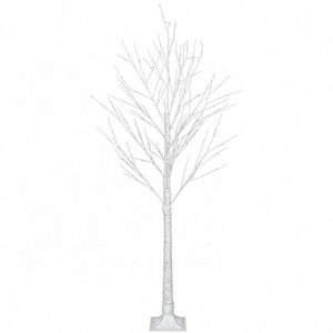 Prelit Birch Tree 48 LEDs Light Silver Twig Warm White White Branches (4 Feet) Home Festival Party Christmas Indoor and Outdoor