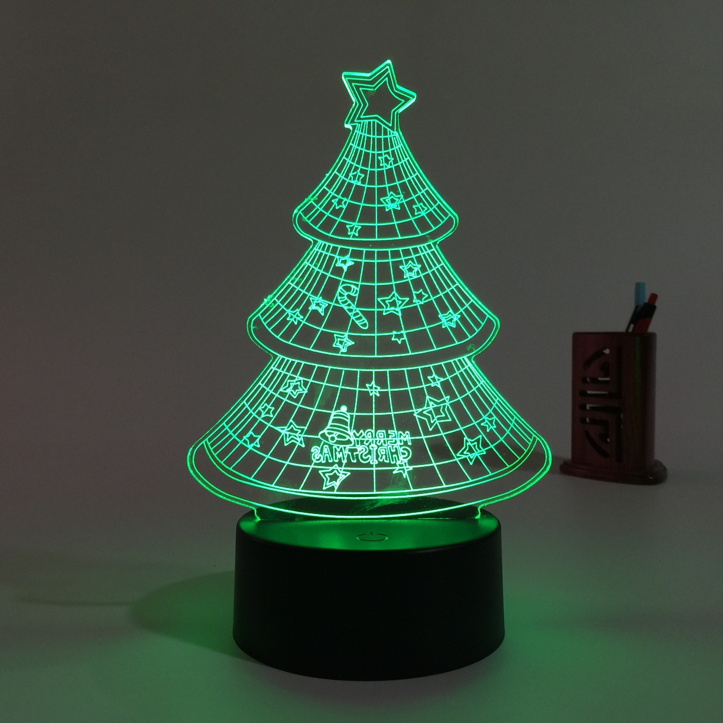 bedroom light Kid Gift christmas tree 3D lamp LED illusion light creative Desk lamp 7 Colors change lights Atmosphere lamp