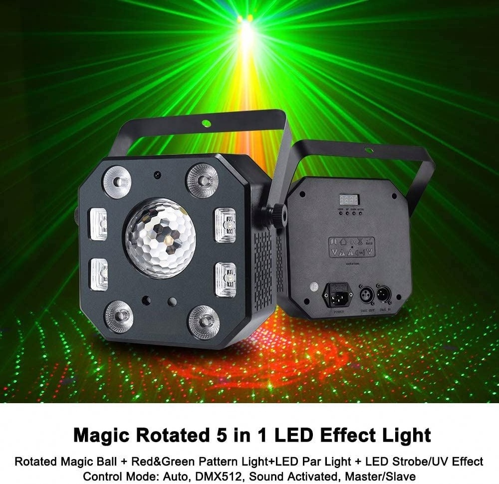 Super Bright 5 In 1 Magic Ball Led Par Strobe Light Uv Effect Remote Dmx Control Wedding Church Dj Disco Party Ball Laser Light