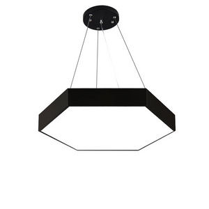 Customize accepted led solid hexagonal chandelier gym aisle office geometric line pendent light