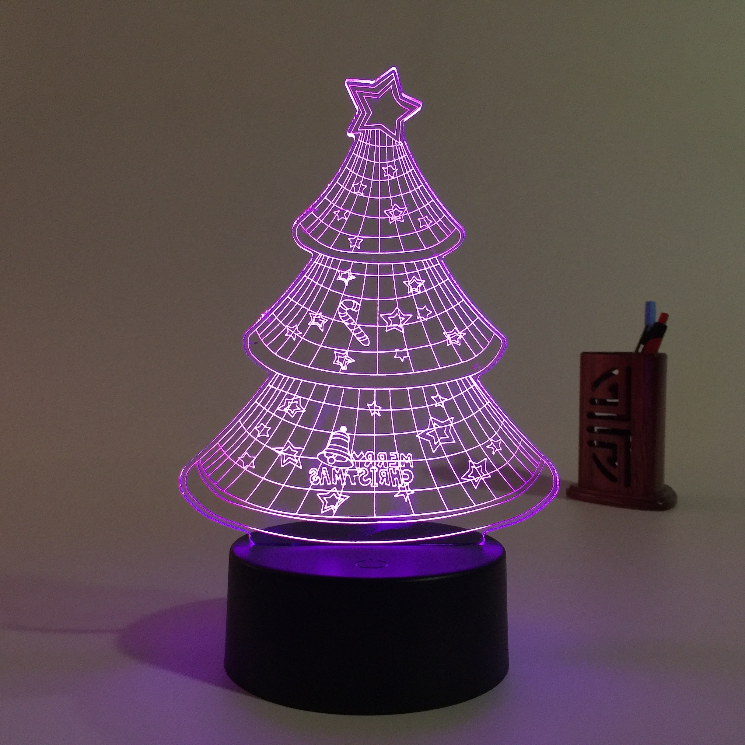 bedroom light Kid Gift christmas tree 3D lamp LED illusion light creative Desk lamp 7 Colors change lights Atmosphere lamp