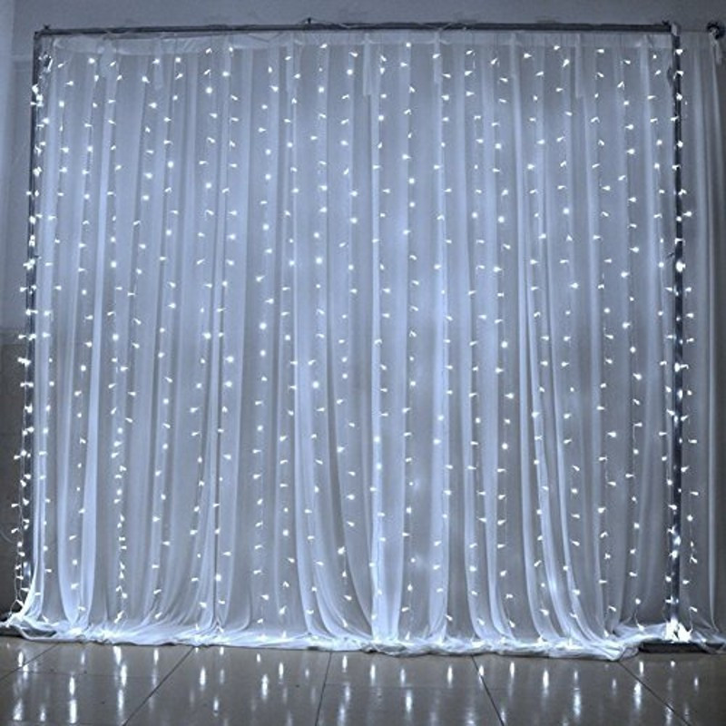 3x3 Meters 300 LED Curtain Lights Outdoor Christmas Decorative Fairy LED String Lights Hanging Window Wall Wedding Holiday Light