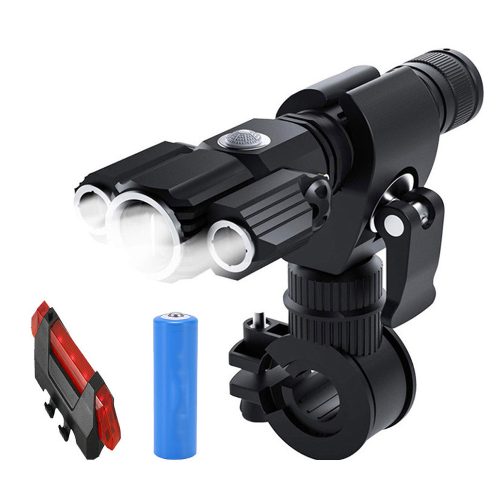 1*T6+2*XPE aluminium alloy ipx4 18650 battery rechargeable Telescopic zoom T6 night riding searchlight flashlight