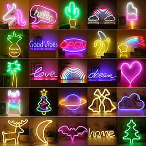 Custom LED Neon Sign Light Usb Hanging Wall Lamp Battery Operated Art Cloud Sign Night Lamp for Kids Baby Room Holiday Christmas