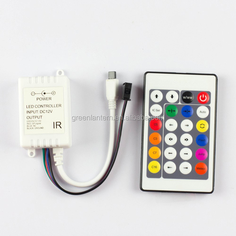 24 Key DC 12V WS2801 IR Infrared LED Remote Controller Dimmer for Magic Dream Color IC 6803 Flexible LED Strip Lights