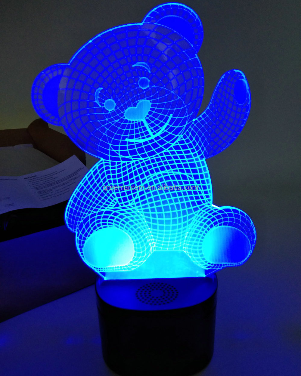 3D Music Lamp LED Night Light Speaker Base 3D Visual Illusion Lamp Wedding Party Baby Shower Return Gifts