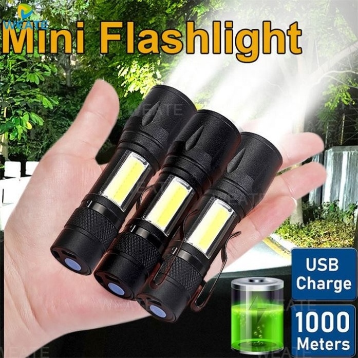 Built In Battery Zoom Focus Small Led Flashlight Rechargeable Penlight Waterproof