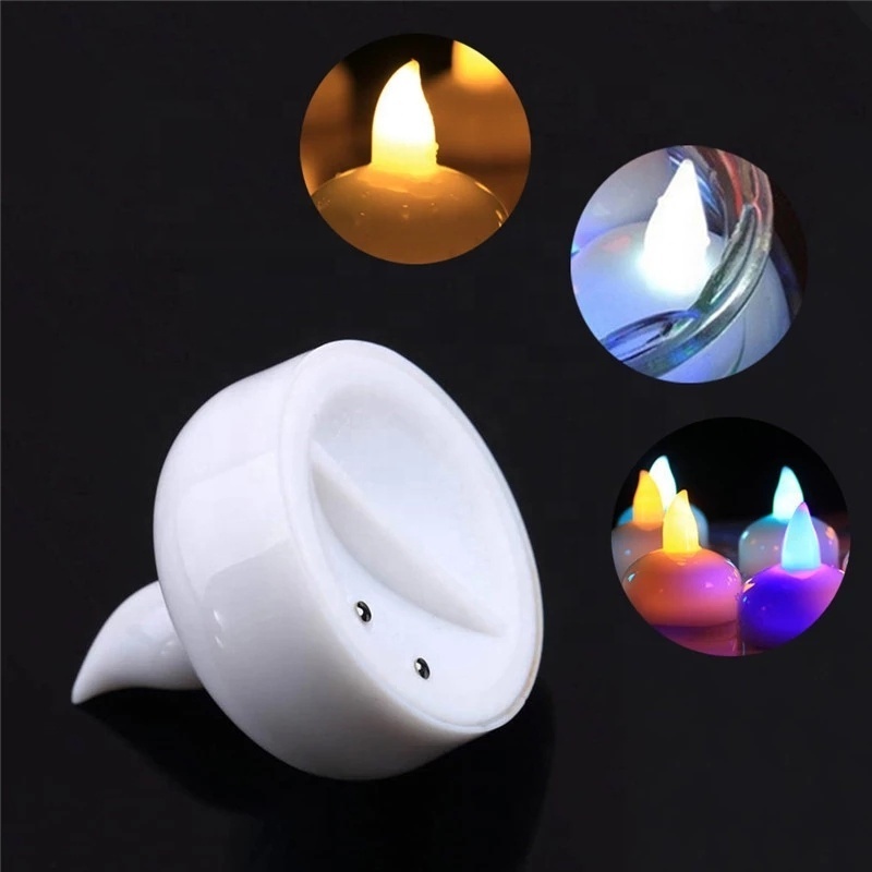 12Pcs Waterproof Flameless Floating Tea Candle Lights Battery Operated Flickering Tealight Warm White for Wedding Party Pool SPA