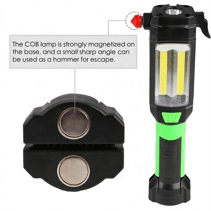 Portable USB Charging 2 Modes LED Torch Flashlight Car Emergency Escape Tool Lights Camping Lamp Magnetic LED Work Light