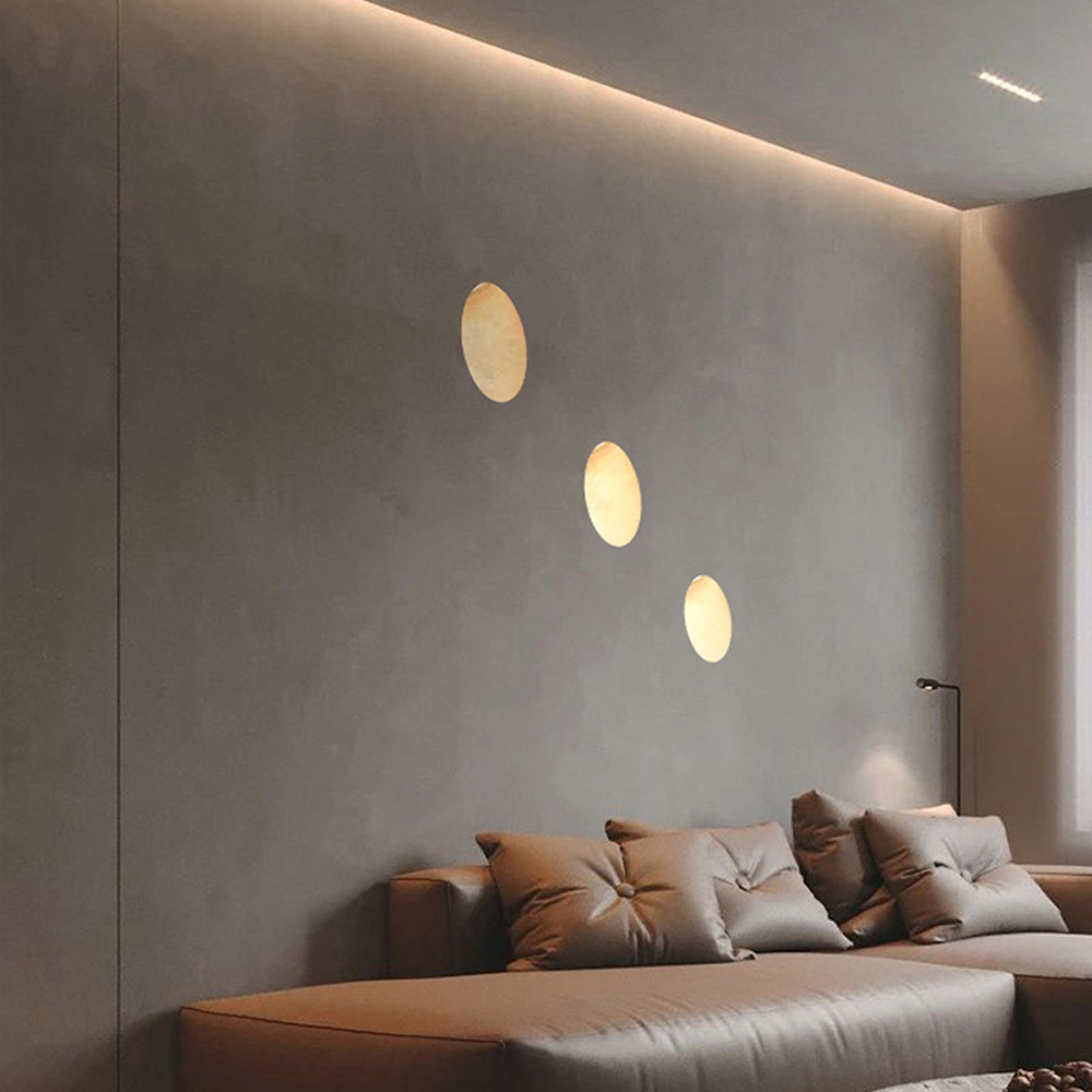 Modern Plaster Indoor Wall Lamp Embedded Gypsum Lamp Round Nightlight Recessed Borderless Home Hotel Lighting