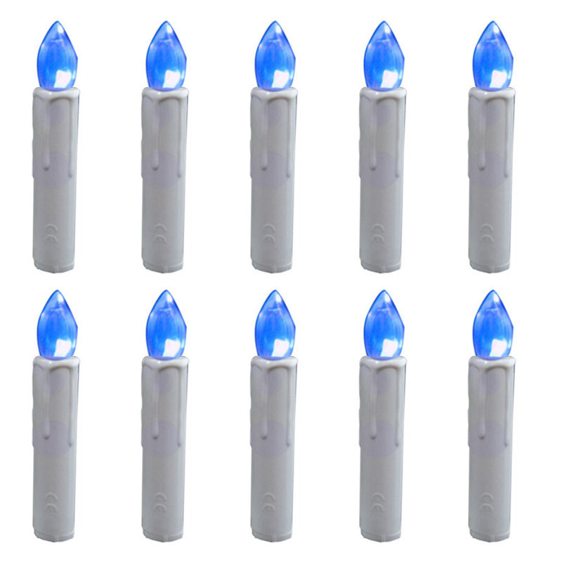 set of 10 Battery operated Flameless LED taper Candle tea Light 18keys remote control Mount clip Wedding Xmas Tree Party