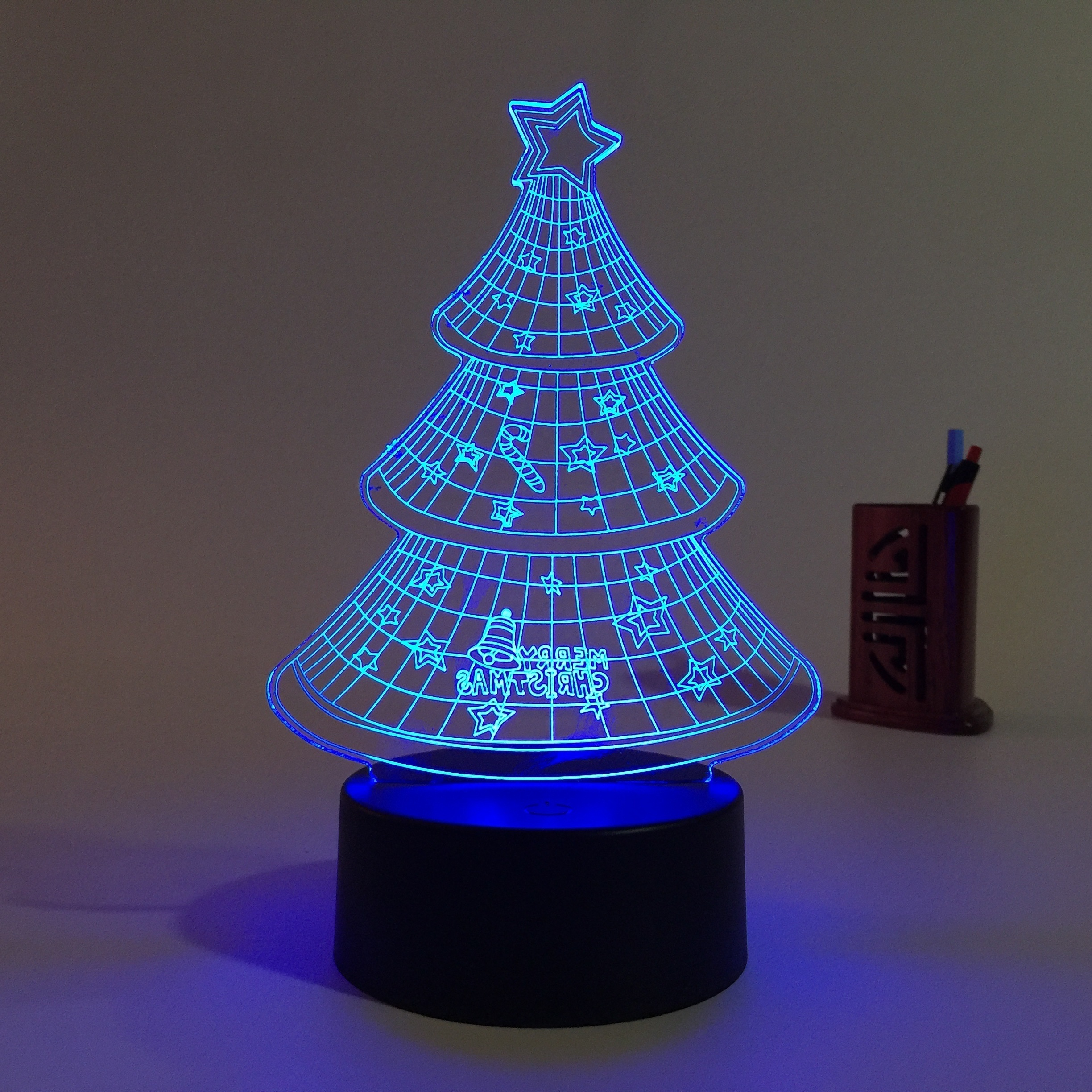 bedroom light Kid Gift christmas tree 3D lamp LED illusion light creative Desk lamp 7 Colors change lights Atmosphere lamp