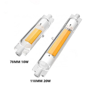 High Brightness R7S COB LED Dimmable Horizontal LightS 10W 20W Flood Light glass Tube 78mm 118mm Replacement halogen lampada