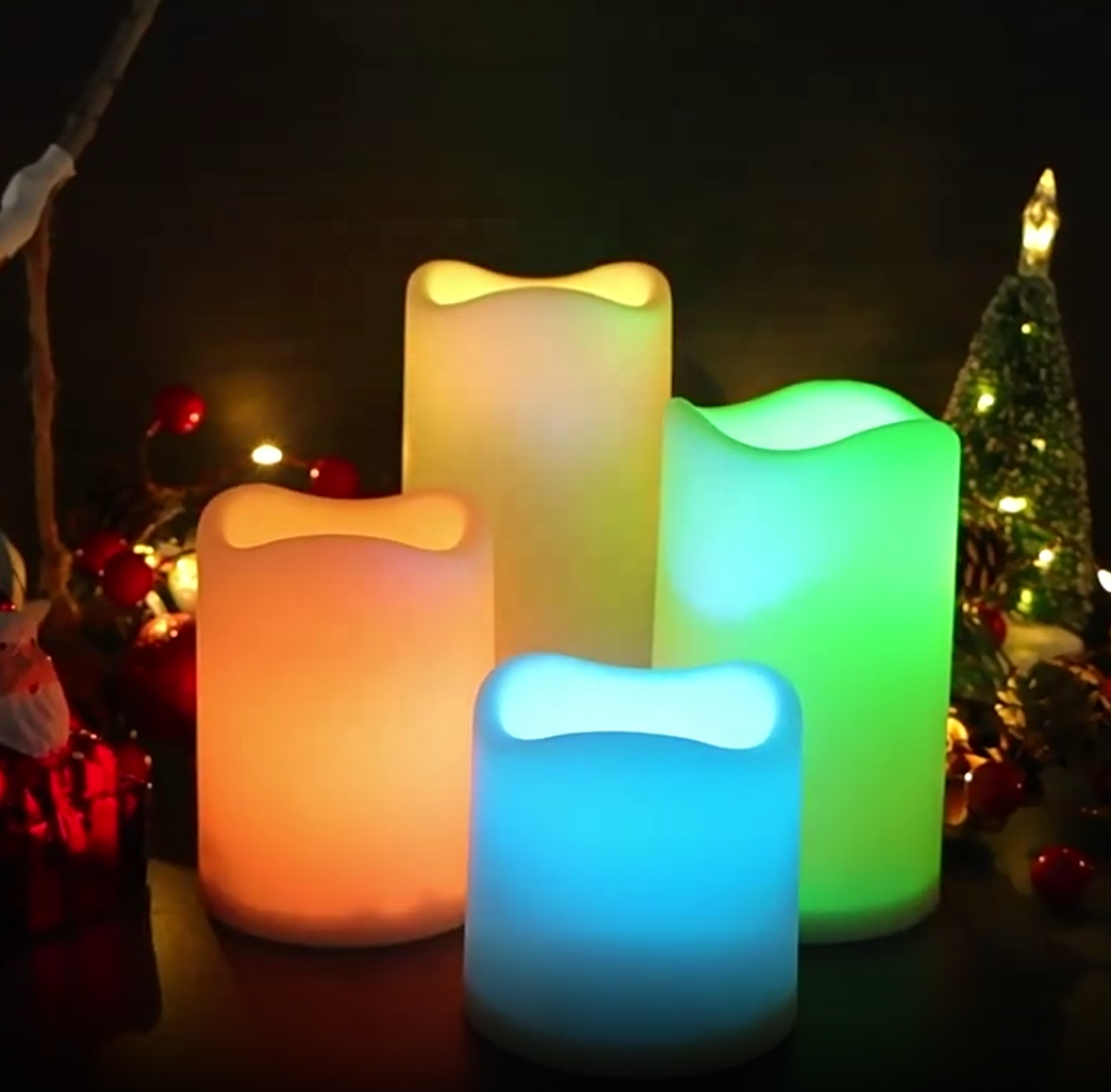 3pcs/set Flameless Candles Tealight Colorful Dimmable Flickering Tea Lamp With Timer Remote Control For Wedding Party Christmas