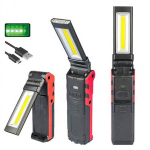 Foldable Stepless Dimming COB LED Flashlight Magnetic USB Rechargeable Work Light Car Repair Camping Torch Flash Lights