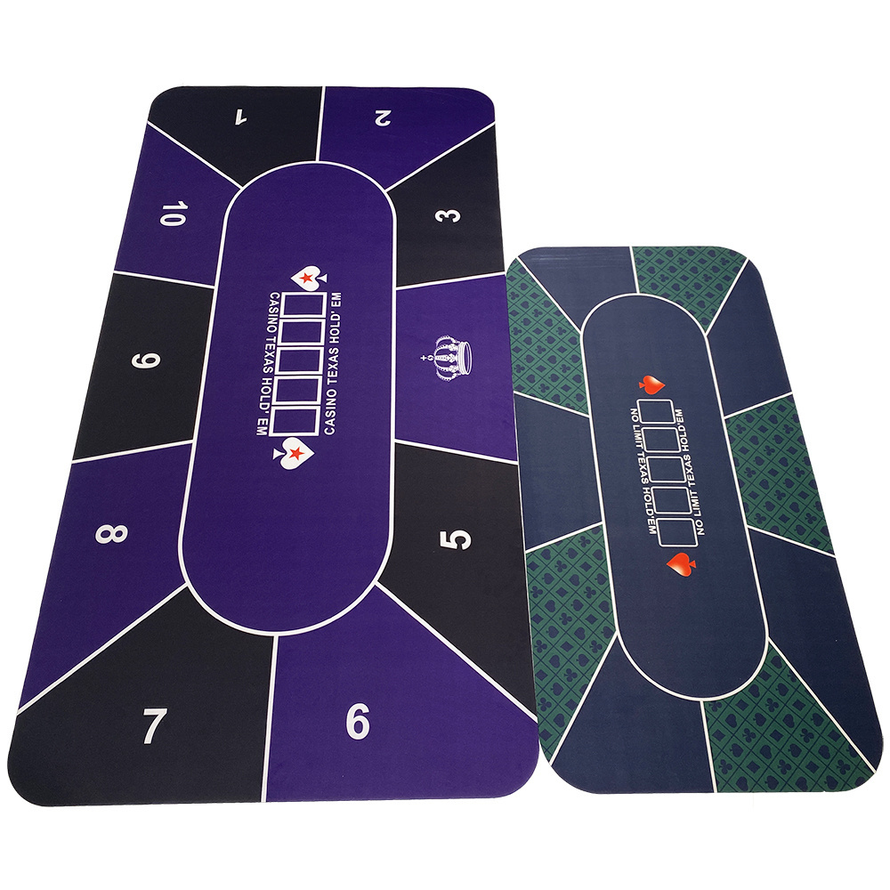 Impeccably Designed Custom Printing Anti Slip Blackjack Felt Poker Card Mat