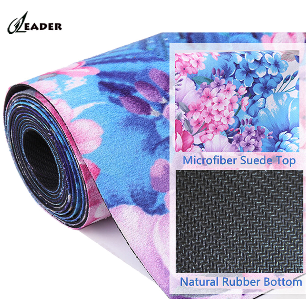 Low Moq Suede Rubber Travel Size Folding Outdoor Sports Foldable Microfibre 1mm Portable Eco Travel Yoga Mat For Fitness