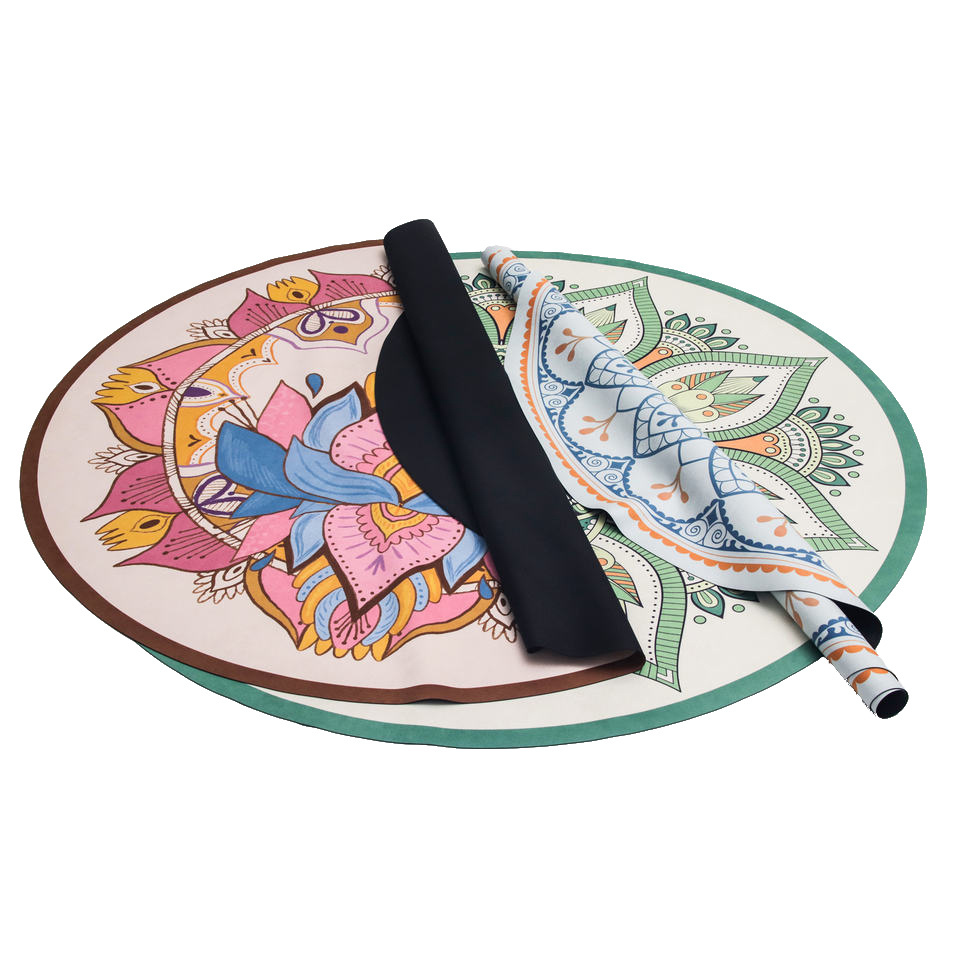 Wholesale Customized Printed Circle Mandala Rubber Round Yoga Meditation Mat