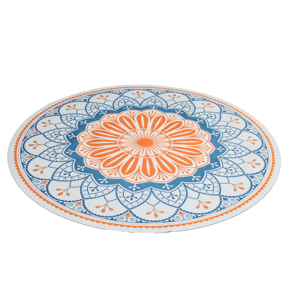 Wholesale Customized Printed Circle Mandala Rubber Round Yoga Meditation Mat