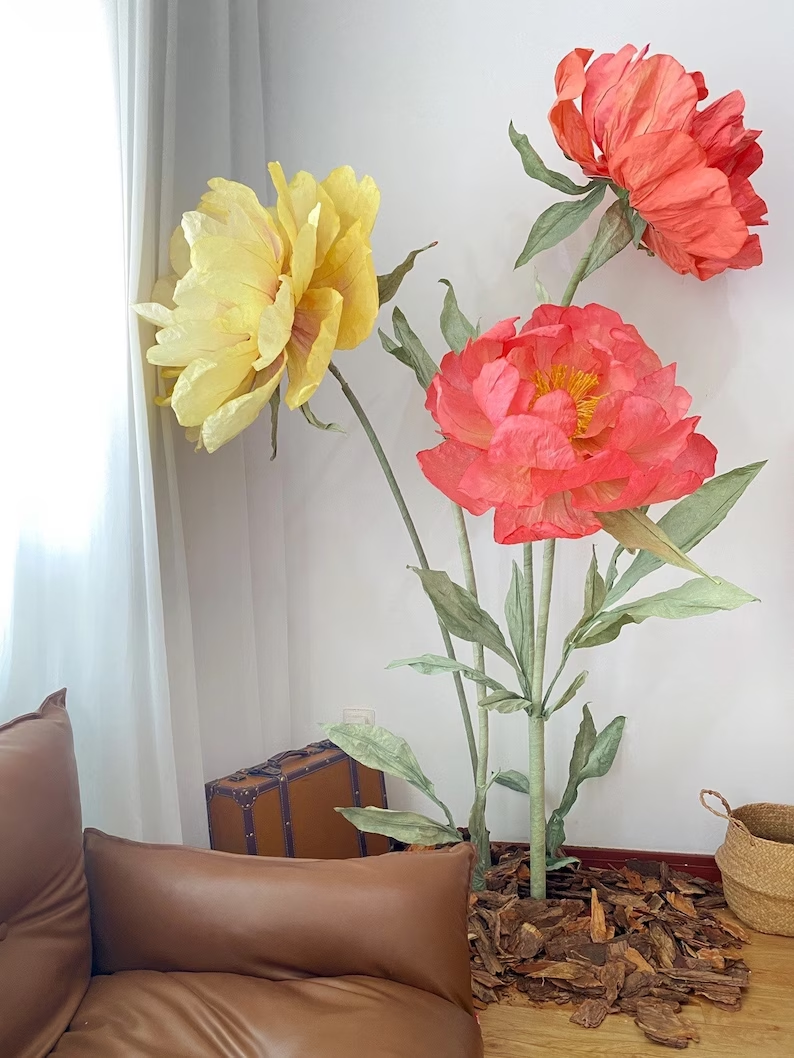 2024New Wedding Supplier Artificial Flowers Large Size Paper Giant Flowers And Plants Decoration Flowers For Wedding Event Party