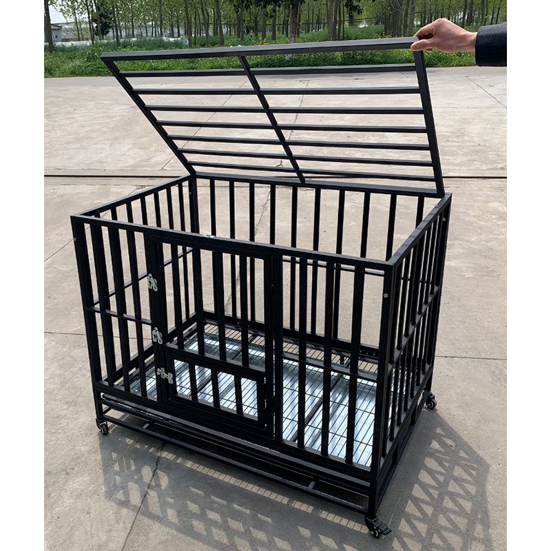 Heavy Duty stronger Square tube Dog Crate Pet cage with wheels