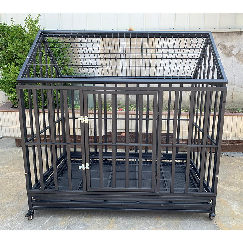 Heavy Duty stronger Square tube Dog Crate Pet cage with wheels