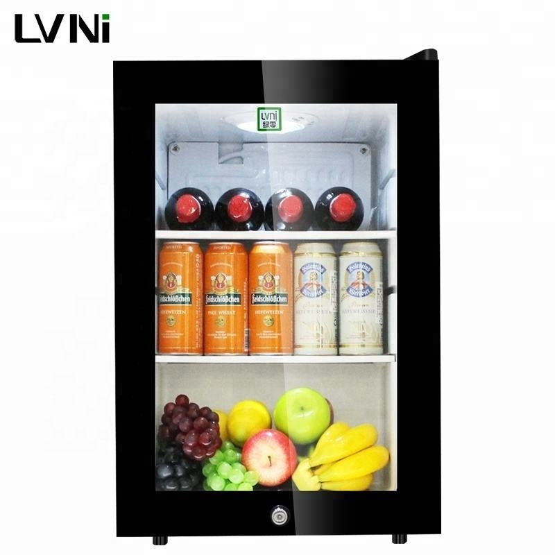 Factory Wholesale Portable 62L Mini Bar Fridge Glass Door Small Fridge With Lock