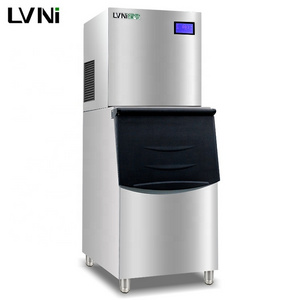 LVNI commercial clear big 100kg 200kg 300kg 1000kg tube bullet block bar ice cube maker making machine with compressor