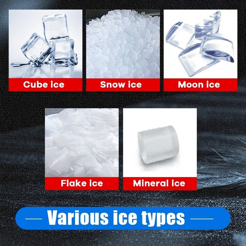 Ice Making Machine Maker Cube Nugget Snow Flake Crescent Crystal Clear Ice Maker