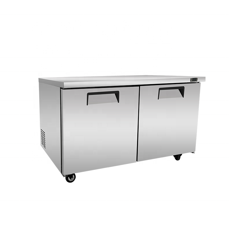 Commercial Stainless Steel Worktop Refrigerator Kitchen Bench Fridge Air-Cooled Undercounter Freezer