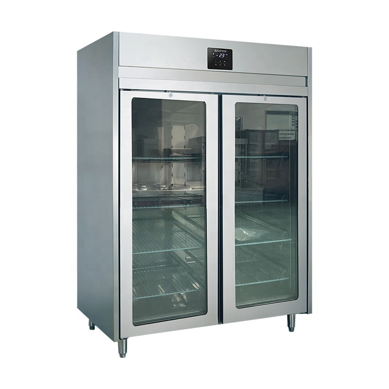 Wholesale Stainless Steel Commercial Display Fridge Glass Door Restaurant Fridge With Lock