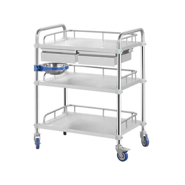 Hot Sell B610 Stainless Steel Assembled Medical Trolley Hospital Dressing Cart