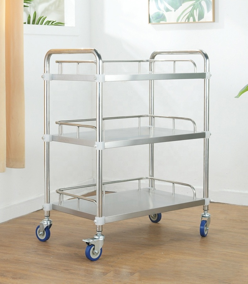 Hot Sell B610 Stainless Steel Assembled Medical Trolley Hospital Dressing Cart